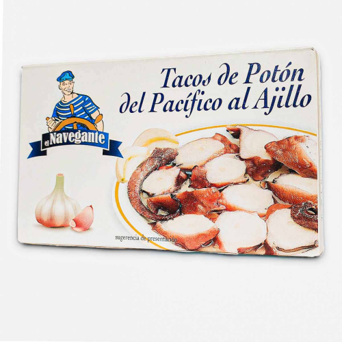 Tacos de Potón del Pacífico al Ajillo