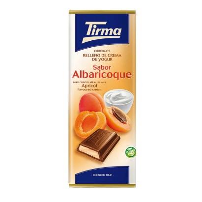 CHOCOLATE RELLENO DE CREMA SABOR A YOGUT DE ALBARICOQUE 95GR TIRMA