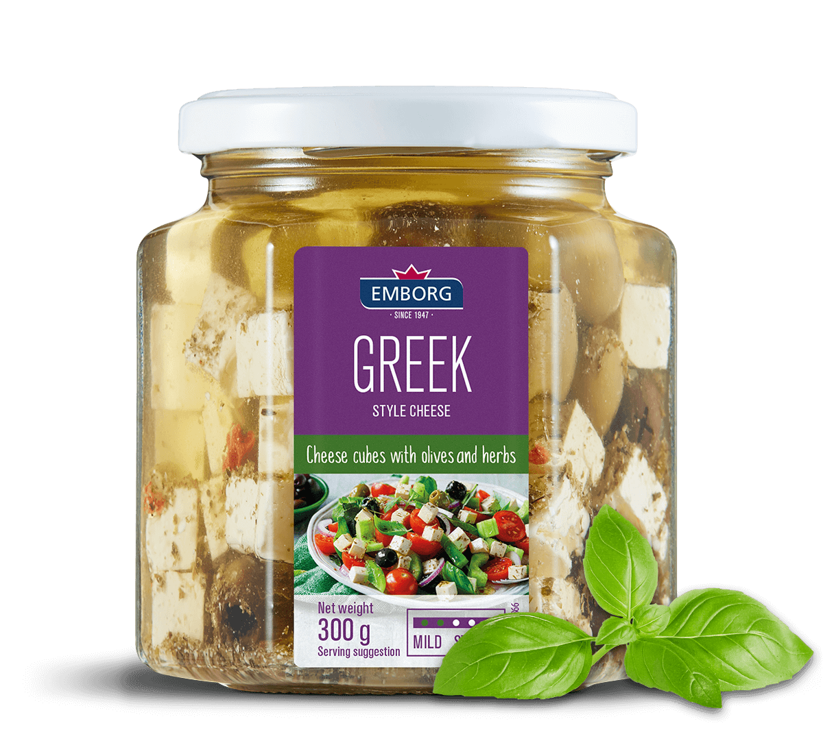 QUESO AL ESTILO GRIEGO CON ACEITUNAS EMBORG 300GR