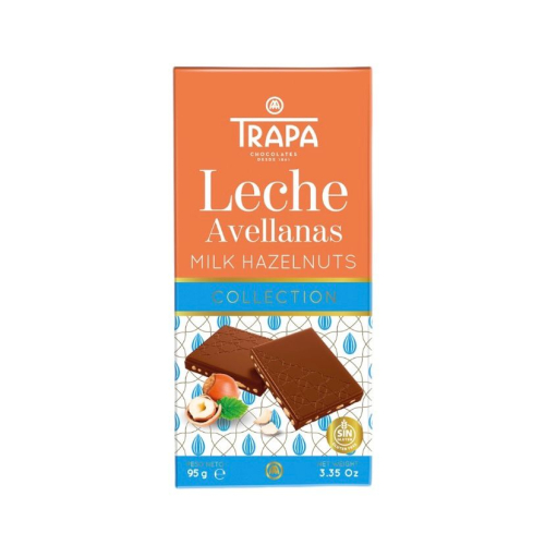TABLETA CHOCOLATE CON LECHE Y AVELLANAS COLLECTION 95GR TRAPA