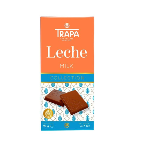 TABLETA CHOCOLATE CON LECHE COLLECTION 90GR TRAPA