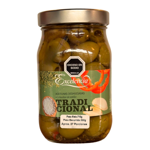 ACEITUNAS DESHUESADAS ALIÑADAS AL ESTILO TRADICIONAL EXCELENCIA